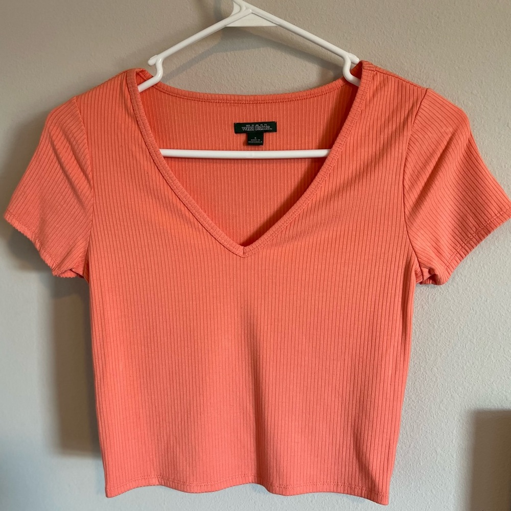 Wild Fable Coral Cropped Tee